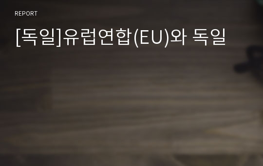 [독일]유럽연합(EU)와 독일