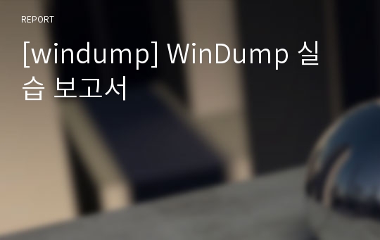 [windump] WinDump 실습 보고서