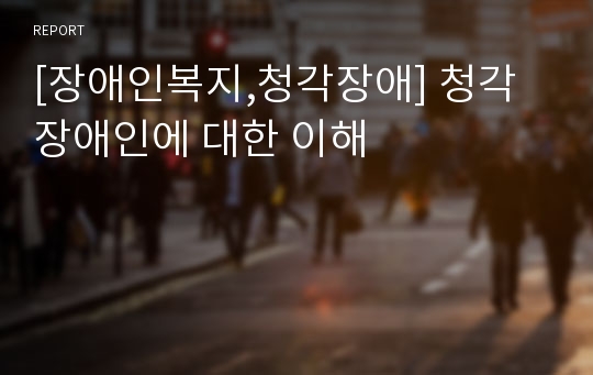 [장애인복지,청각장애] 청각장애인에 대한 이해