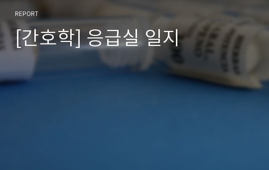 [간호학] 응급실 일지