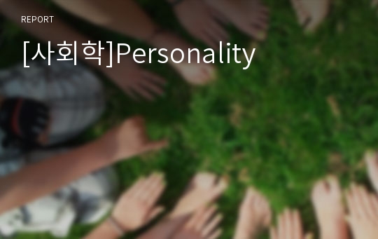 [사회학]Personality