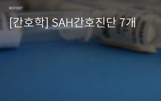 [간호학] SAH간호진단 7개