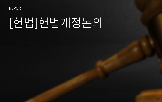 [헌법]헌법개정논의