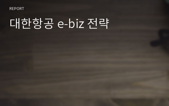 대한항공 e-biz 전략