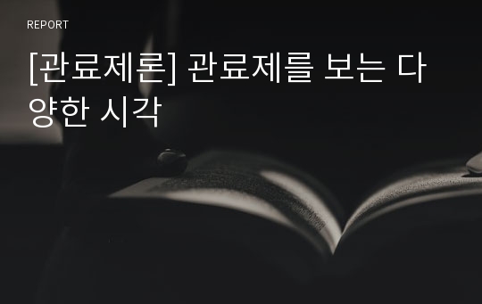 [관료제론] 관료제를 보는 다양한 시각