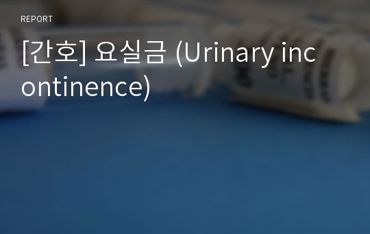 [간호] 요실금 (Urinary incontinence)