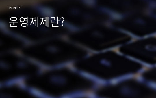 운영제제란?