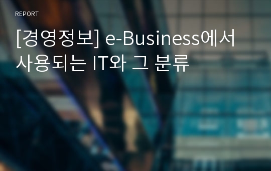 [경영정보] e-Business에서 사용되는 IT와 그 분류