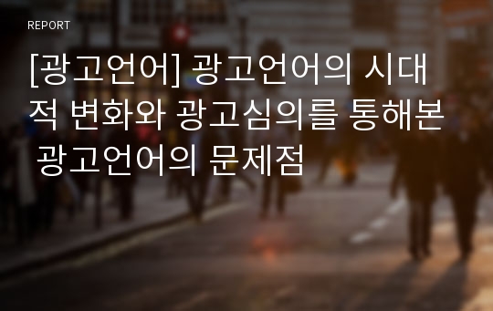 [광고언어] 광고언어의 시대적 변화와 광고심의를 통해본 광고언어의 문제점