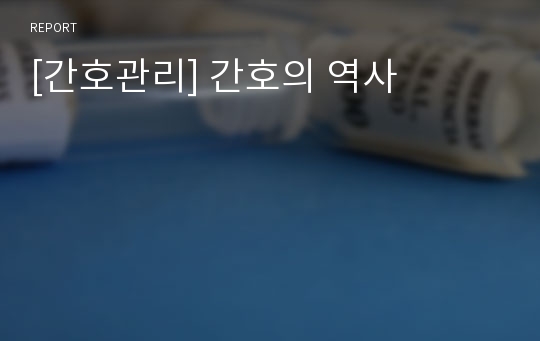 [간호관리] 간호의 역사