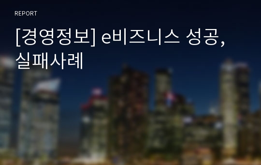 [경영정보] e비즈니스 성공, 실패사례