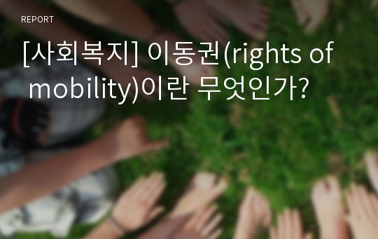 [사회복지] 이동권(rights of mobility)이란 무엇인가?