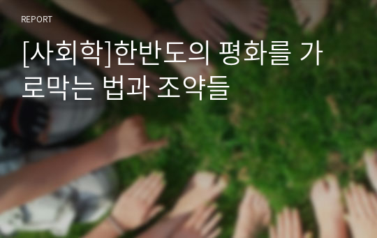 [사회학]한반도의 평화를 가로막는 법과 조약들