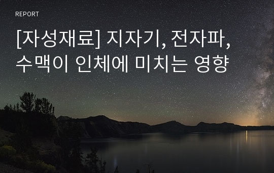 [자성재료] 지자기, 전자파, 수맥이 인체에 미치는 영향