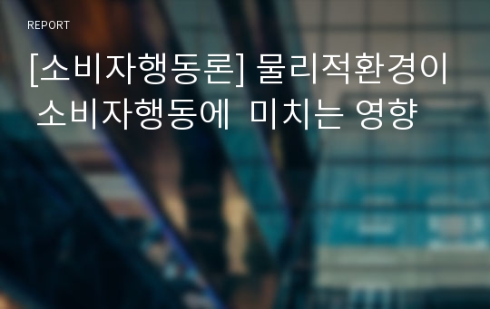 [소비자행동론] 물리적환경이 소비자행동에  미치는 영향