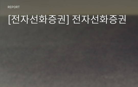 [전자선화증권] 전자선화증권