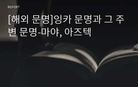 [해외 문명]잉카 문명과 그 주변 문명-마야, 아즈텍