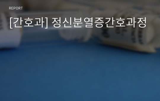 [간호과] 정신분열증간호과정