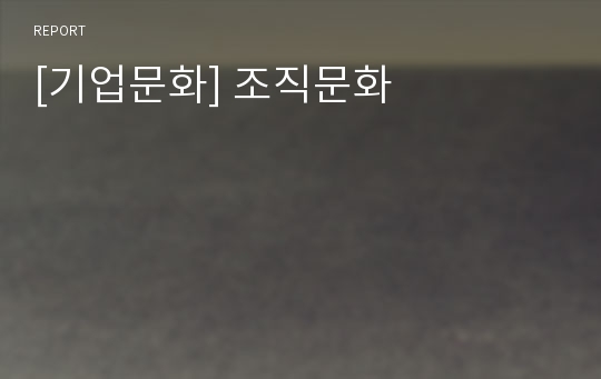 [기업문화] 조직문화