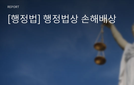 [행정법] 행정법상 손해배상