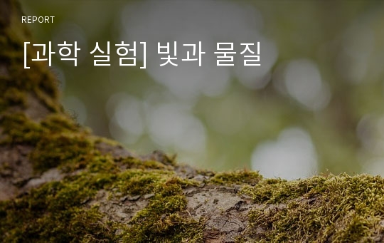 [과학 실험] 빛과 물질