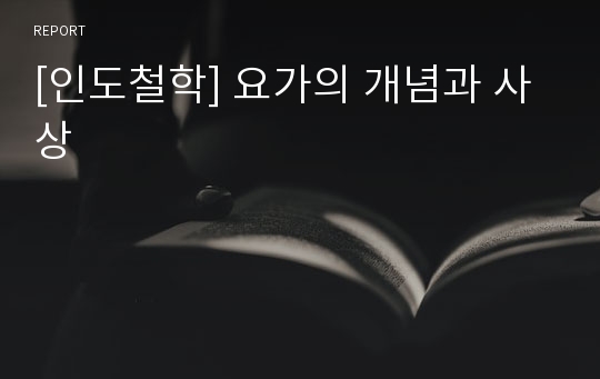 [인도철학] 요가의 개념과 사상