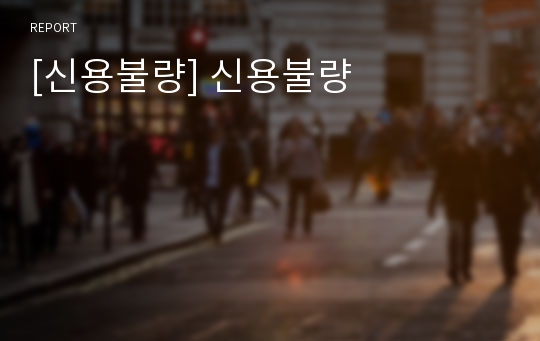 [신용불량] 신용불량