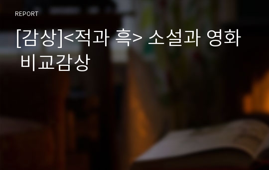 [감상]&lt;적과 흑&gt; 소설과 영화 비교감상