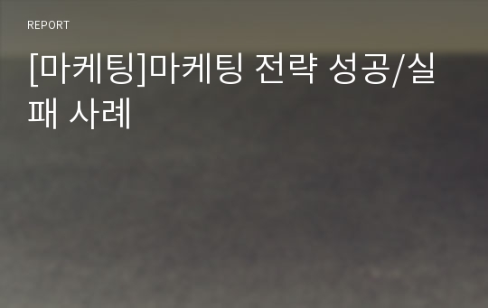 [마케팅]마케팅 전략 성공/실패 사례