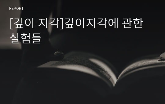 [깊이 지각]깊이지각에 관한 실험들