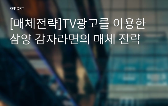 [매체전략]TV광고를 이용한 삼양 감자라면의 매체 전략