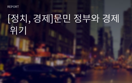 [정치, 경제]문민 정부와 경제 위기