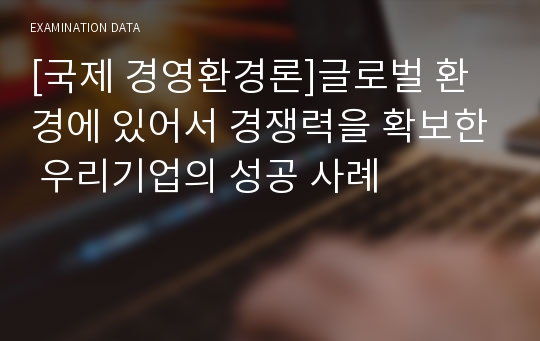 [국제 경영환경론]글로벌 환경에 있어서 경쟁력을 확보한 우리기업의 성공 사례