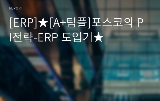 [ERP]★[A+팀플]포스코의 PI전략-ERP 도입기★