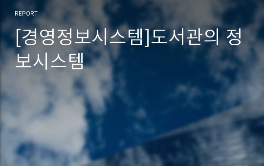 [경영정보시스템]도서관의 정보시스템