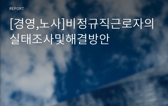 [경영,노사]비정규직근로자의실태조사및해결방안