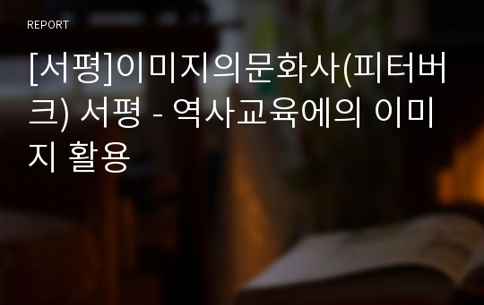 [서평]이미지의문화사(피터버크) 서평 - 역사교육에의 이미지 활용