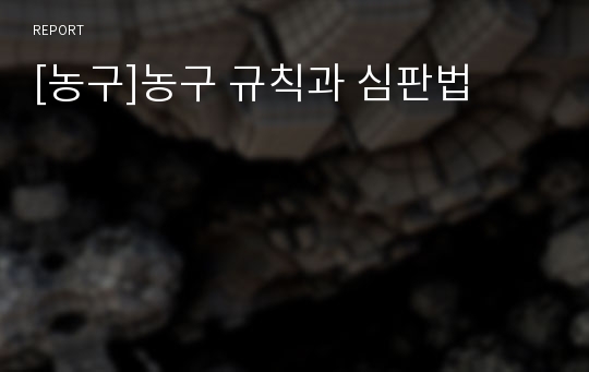 [농구]농구 규칙과 심판법