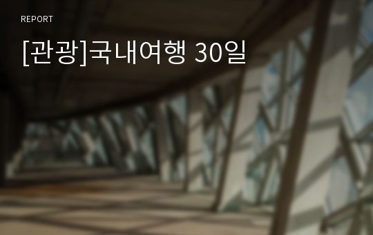 [관광]국내여행 30일