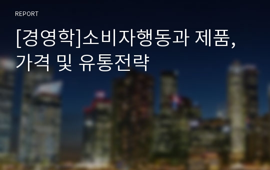 [경영학]소비자행동과 제품, 가격 및 유통전략