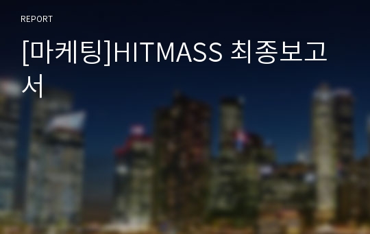 [마케팅]HITMASS 최종보고서