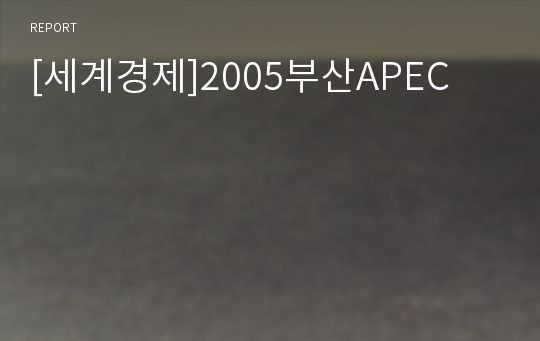 [세계경제]2005부산APEC