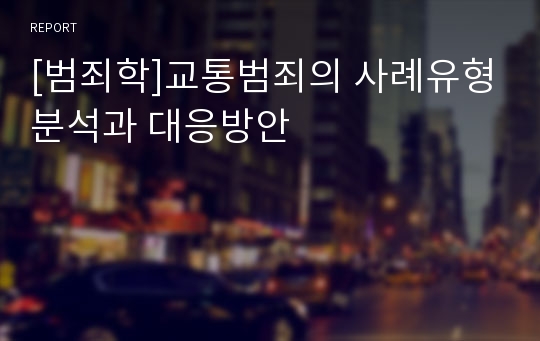 [범죄학]교통범죄의 사례유형분석과 대응방안