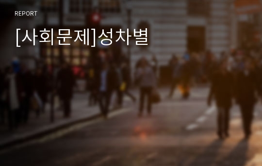 [사회문제]성차별