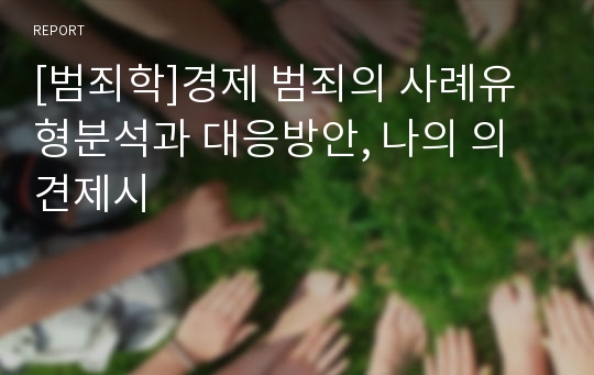 [범죄학]경제 범죄의 사례유형분석과 대응방안, 나의 의견제시