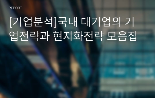 [기업분석]국내 대기업의 기업전략과 현지화전략 모음집