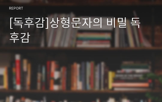 [독후감]상형문자의 비밀 독후감