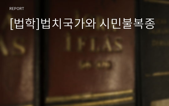 [법학]법치국가와 시민불복종