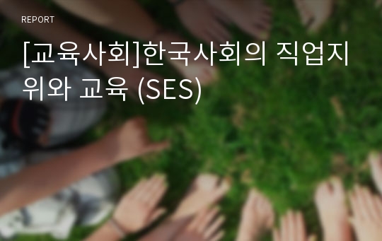 [교육사회]한국사회의 직업지위와 교육 (SES)