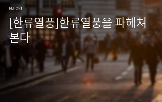 [한류열풍]한류열풍을 파헤쳐본다